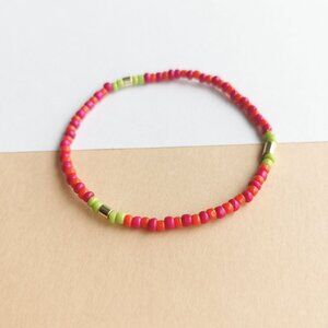 Roxanne Assoulin Color Therapy Beaded Bracelet Pink Green